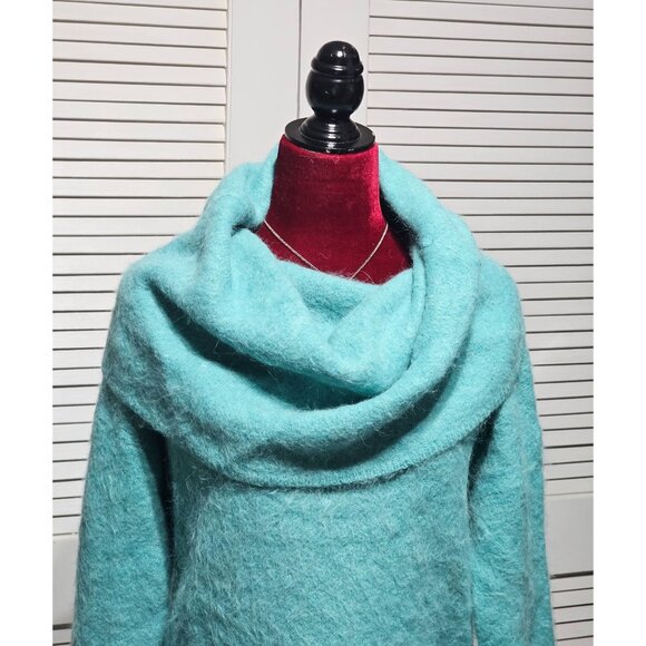 Banana Republic Wo's Aquamarine Alpaca Blend Cowl Neck Sweater Dress Sz S 2874 - Picture 10 of 11